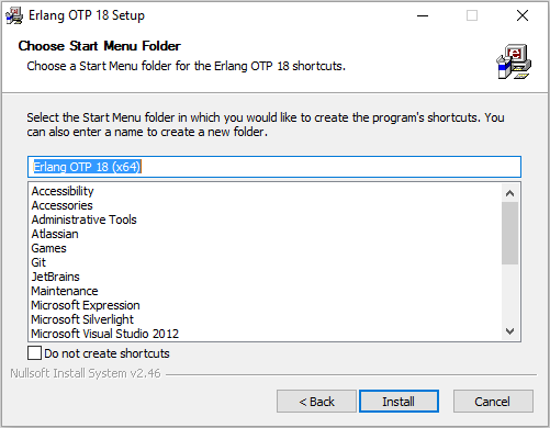 Screenshot install erlang step 3